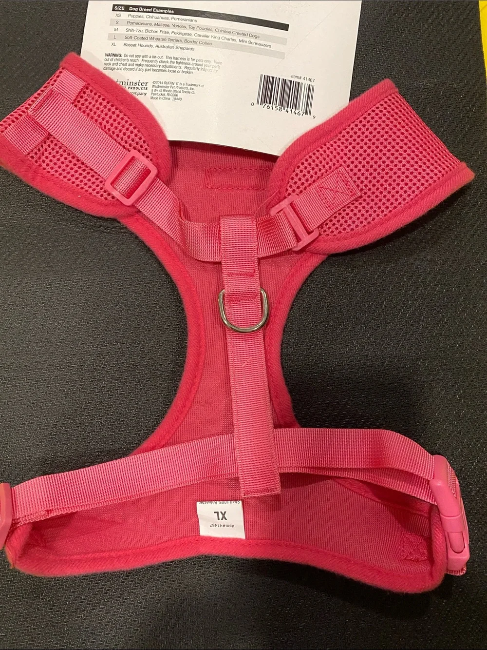 Ruffin' It Extra Large Adjustable Mesh Dog Harness - Pink